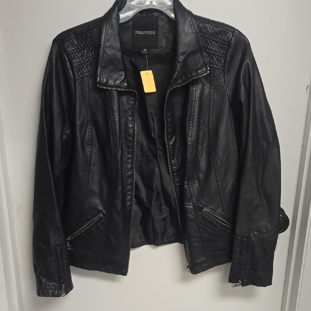 Maurices Quilted Black Leather Jacket